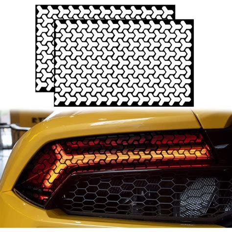 2 Pcs Car Rear Tail Light Lamp Stickers Honeycomb Graphic Rear Light