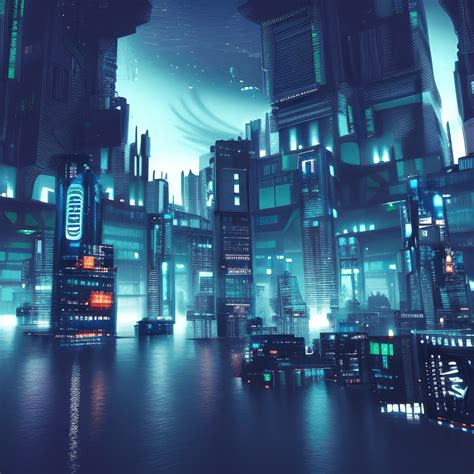 Night Sky Over Cyber Punk City · Creative Fabrica