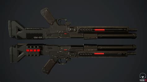 3d Model Sci Fi Shotgun Vr Ar Low Poly Cgtrader