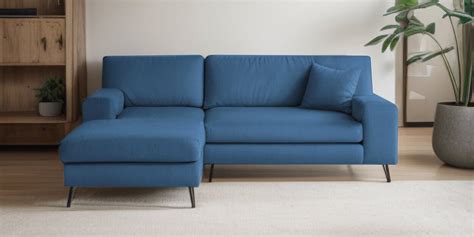 Buy Ohana Velvet RHS Sectional Sofa In Baltic Blue Finish At 30 OFF By