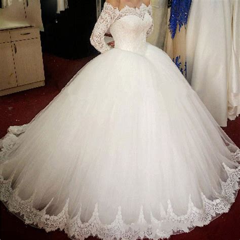 Romantic Wd0826 Off The Shoulder Long Sleeves Princess Bridal Gown 201