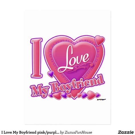 I Love My Boyfriend Pink Purple Hearts Postcard T Idea Artofit