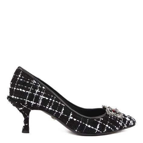 Dolce And Gabbana Black And White Pumps In Tweed Coshio Online Shop