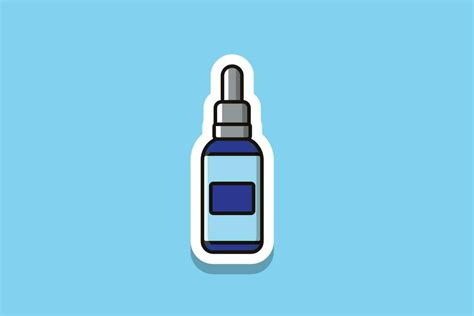 Cosmetic Oil Bottle Sticker Vector Illustration Beauty And Fashion Object Icon Concept Hair