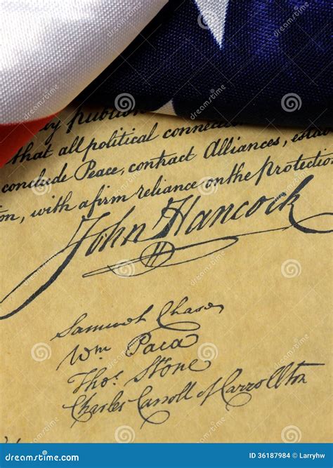 John Hancock's Signature US Constitution Stock Images - Image: 36187984