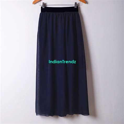 Women Double Layer Chiffon Pleated Retro Long Maxi Dress Elastic Waist