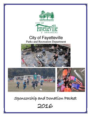 Fillable Online Parks And Recreation Sponsorship Packet Pdf