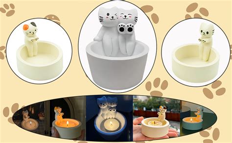 Amazon Cat Candle Holder Warming Paws Cartoon Kitten Candle Holder