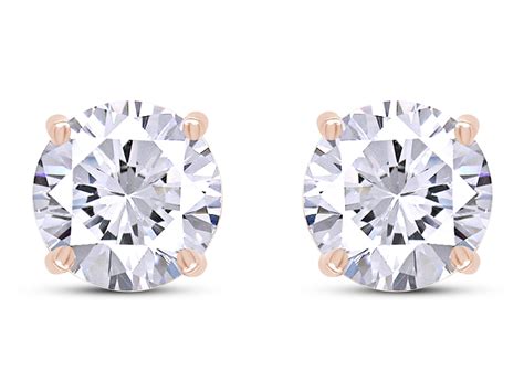 Moissanite Earrings Ct Mm D Color Round Brilliant Cut Lab Created