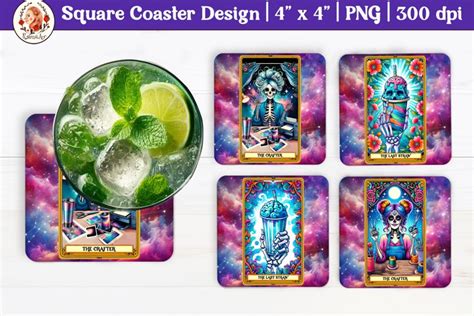 Tarot Card Funny Square Coaster Sarcastic Sublimation