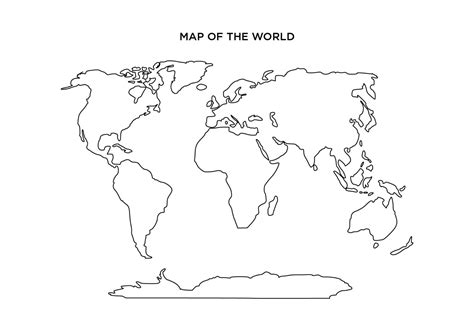 Free Printable Blank World Map With Continents [PNG & PDF]