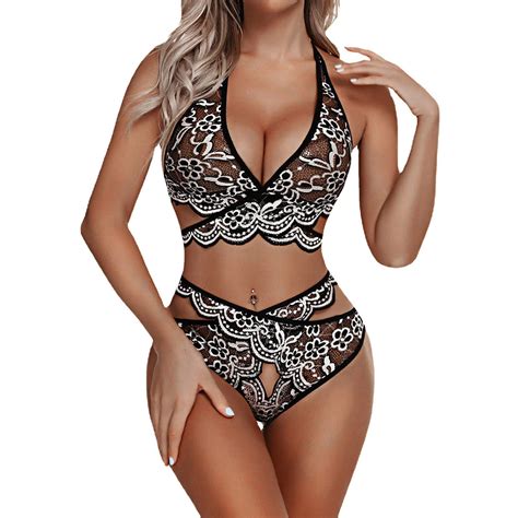 POTETI White Sexy Lingerie For Women Plus Size Strappy See Through