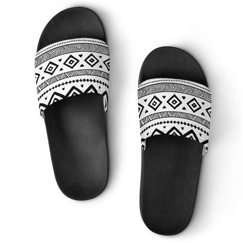 GZHJMY Stylish Slides For Women Men Abstract Black Lines Soft Flexible