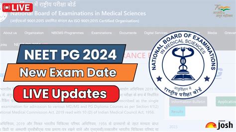 Neet Pg Exam Date 2024 Announced Nbems To Conduct Exams On August 11