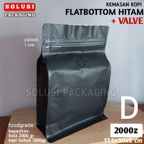 Jual Gusset FLAT BOTTOM 2Kg Valve FB KPACK Kantong Kemasan Kopi 1Kg