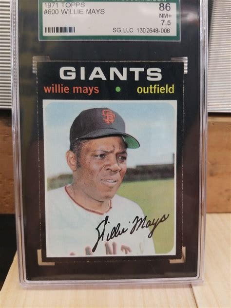 Topps Willie Mays Giants Sgc Nm Best Eye Appeal On