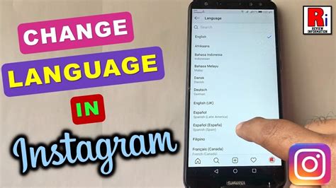 How To Change Language In Instagram YouTube