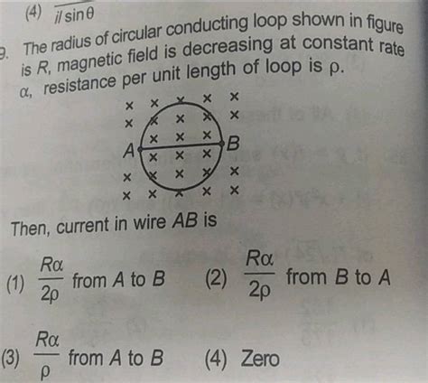 The Radius Of Circular Conducting Loop Shown In Figure Is R Magnetic Fie