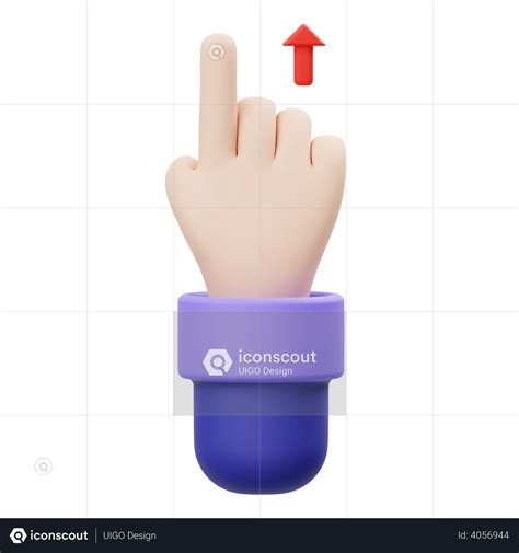 Swipe Up Hand Gesture 3d Illustration Download In Png Obj Or Blend Format