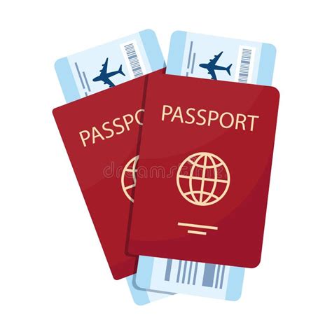 Two Passports With Boarding Passes Airplane Tickets Inside Passports