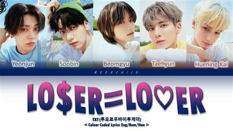 Txt Loerlo♡er Lyrics 투모로우바이투게더 Loserlover 가사 Color Coded Lyrics