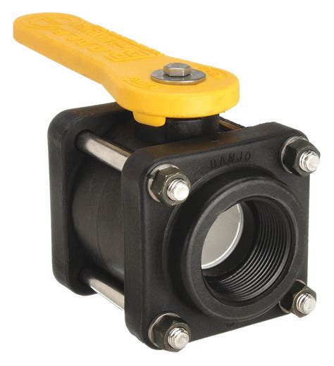 BANJO Ball Valve Polypropylene Inline 3 Piece Pipe Size 3 4 In