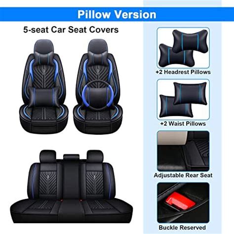 Car Seat Cover Full Set Front Rear Back Seat Car Cover Universal Fit Pu