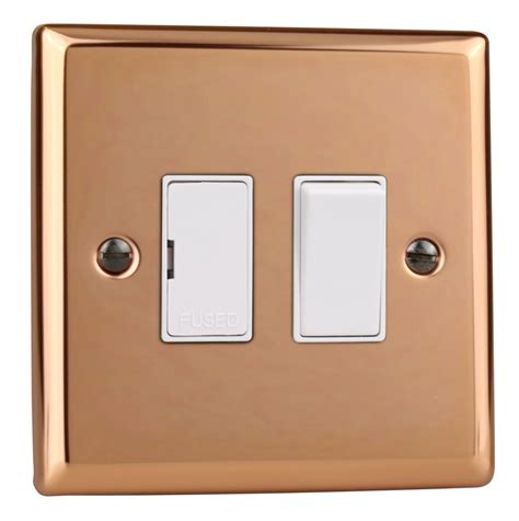 Varilight Xy6w Cu Urban Polished Copper 1 Gang 13a Switched Fused Spur