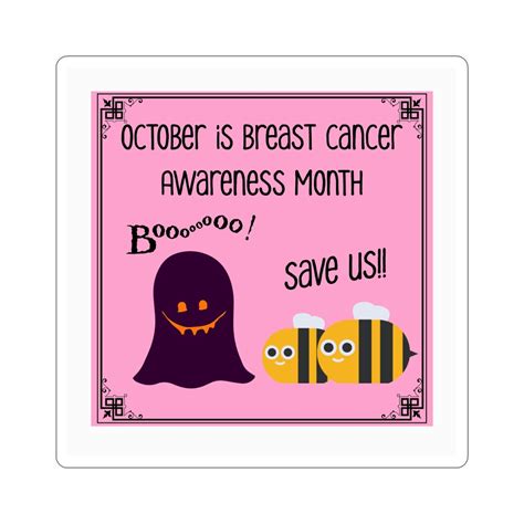 October Breast Cancer Awareness Month Sticker Boos and Bees - Etsy