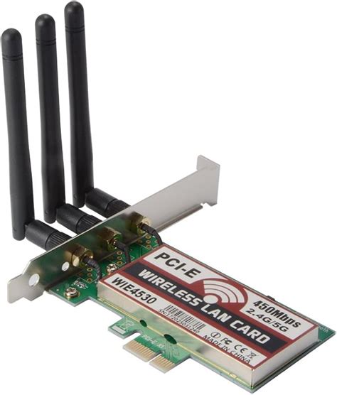 Kreema Carte WiFi Sans Fil PCI E Express 450Mbps A Antenne LAN 3pcs