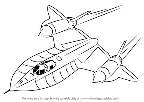 Step by Step How to Draw Lockheed SR-71 Blackbird : DrawingTutorials101.com