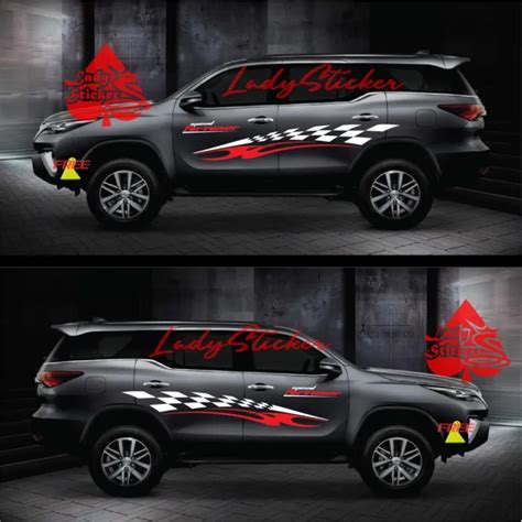 Sticker Stiker Mobil Toyota Fortuner Sticker List Stripe Mobil Fortuner