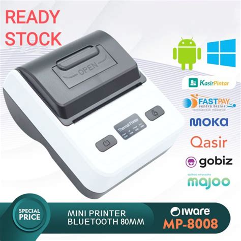 Jual PRINTER BLUETOOTH THERMAL 80MM MP 8008 CETAK RESI LABEL DAN STRUK