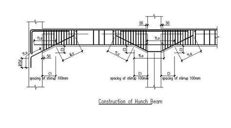 Construction Of Hunch Beam In AutoCAD 2D Drawing Dwg File CAD File