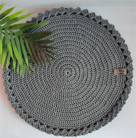 Crochet Table Mat Crochet Round Placemat Set Of 6 Etsy