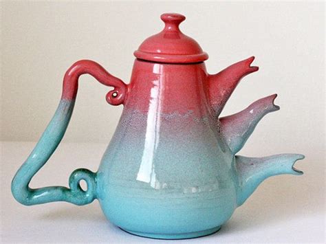 Three Spouts Magic Teapot Wheel Thrown Handmade Ceramics Etsy Tea