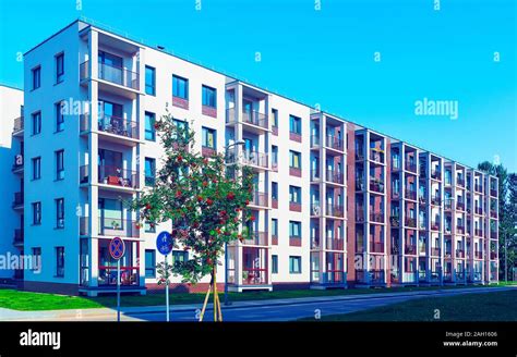 New Apartment House Housing Structure With Reflex Stock Photo Alamy