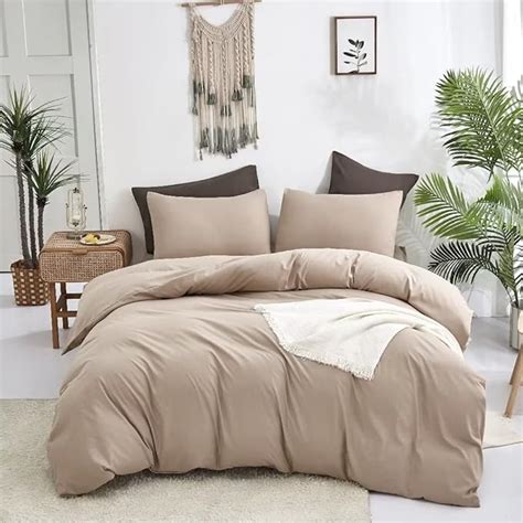 Wellboo Light Khaki Comforter Sets Queen Solid Beige Coffee