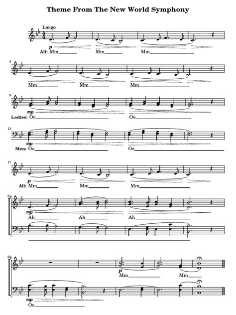 Theme From The New World Symphony Pdf Pdf Symphony Musical Keys