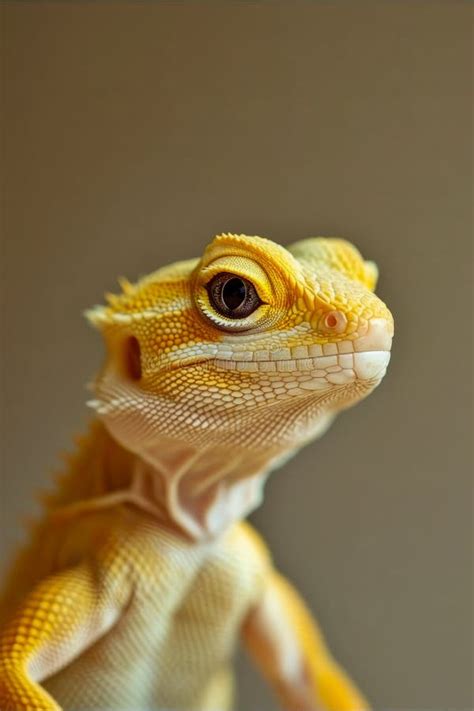 Cara De Lagarto Que Muestra Su Piel Amarilla Y Blanca Ai Generativo