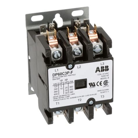 Abb Dp60c3p F Contactors Definite Purpose 3 Pole 60a 2460 Vdc Dp