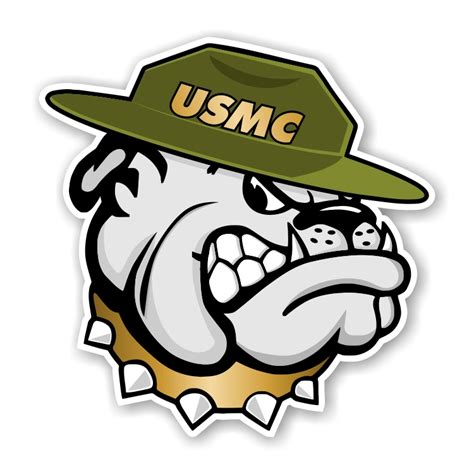 Usmc Bulldog With Hat Marines Precision Cut Decal Sticker