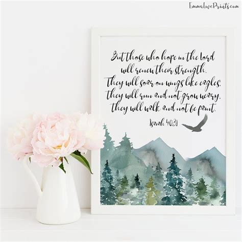 Isaiah 40 31 Scripture Prints Bible Verse Prints Mountains Etsy In