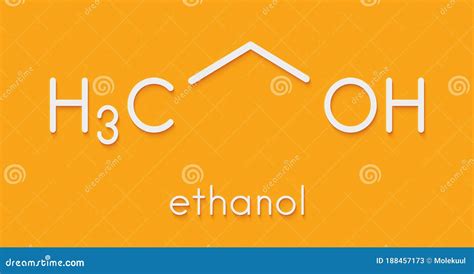 Alcohol Ethanol Ethyl Alcohol Molecule Chemical Structure Skeletal Formula Stock