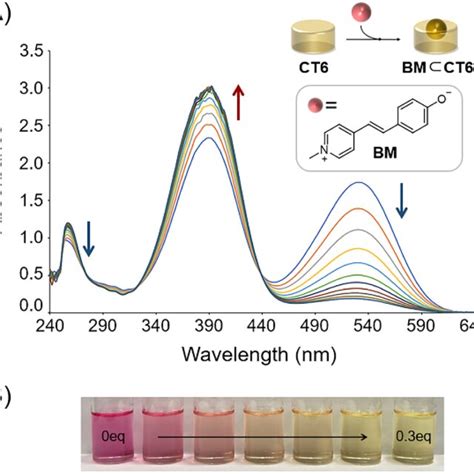 A Uv Vis Spectra Of The Ct Bm Complex M Upon Addition Of