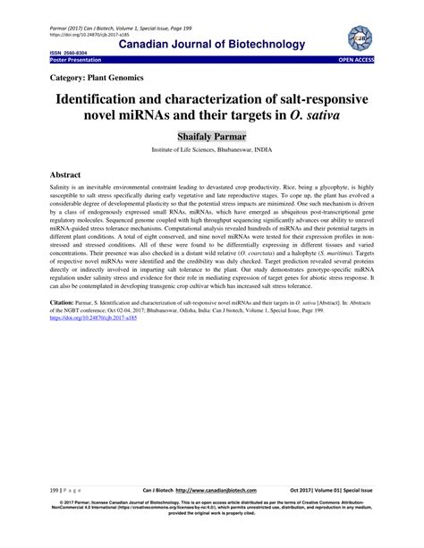 PDF Identification And Characterization Of Salt Responsive Novel