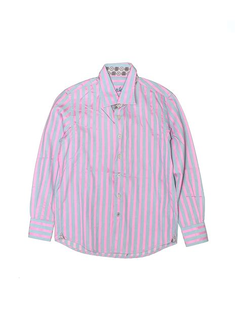 Robert Graham 100 Cotton Pink Long Sleeve Button Down Shirt Size 8