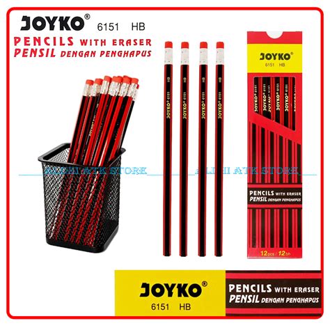 Jual Pensil Joyko® Hb 6151 Pensil Merah Joyko® Ada Penghapus 1 Pack