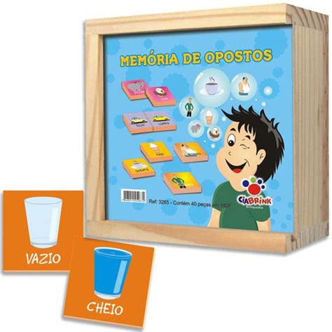 Jogo Educativo Memória de Opostos 40 peças Ciabrink Jogos de