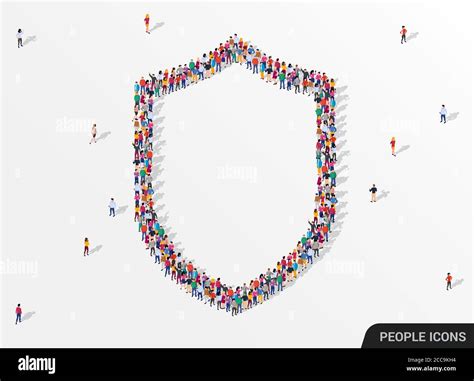 large group  people  form  shield protection  safety concept